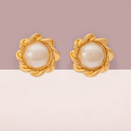 KJL Kenneth Lane Earrings Pearls Gold-Plated Classic Vintage Jewelry