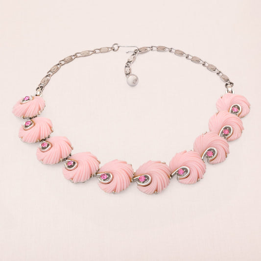 Liser-Halskette-1950er-Design-rosa-Wirbel-Strass