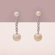 MARVELLA Vintage Clip-On Earrings 1950s Pearl Dangle Swinging Retro Jewelry