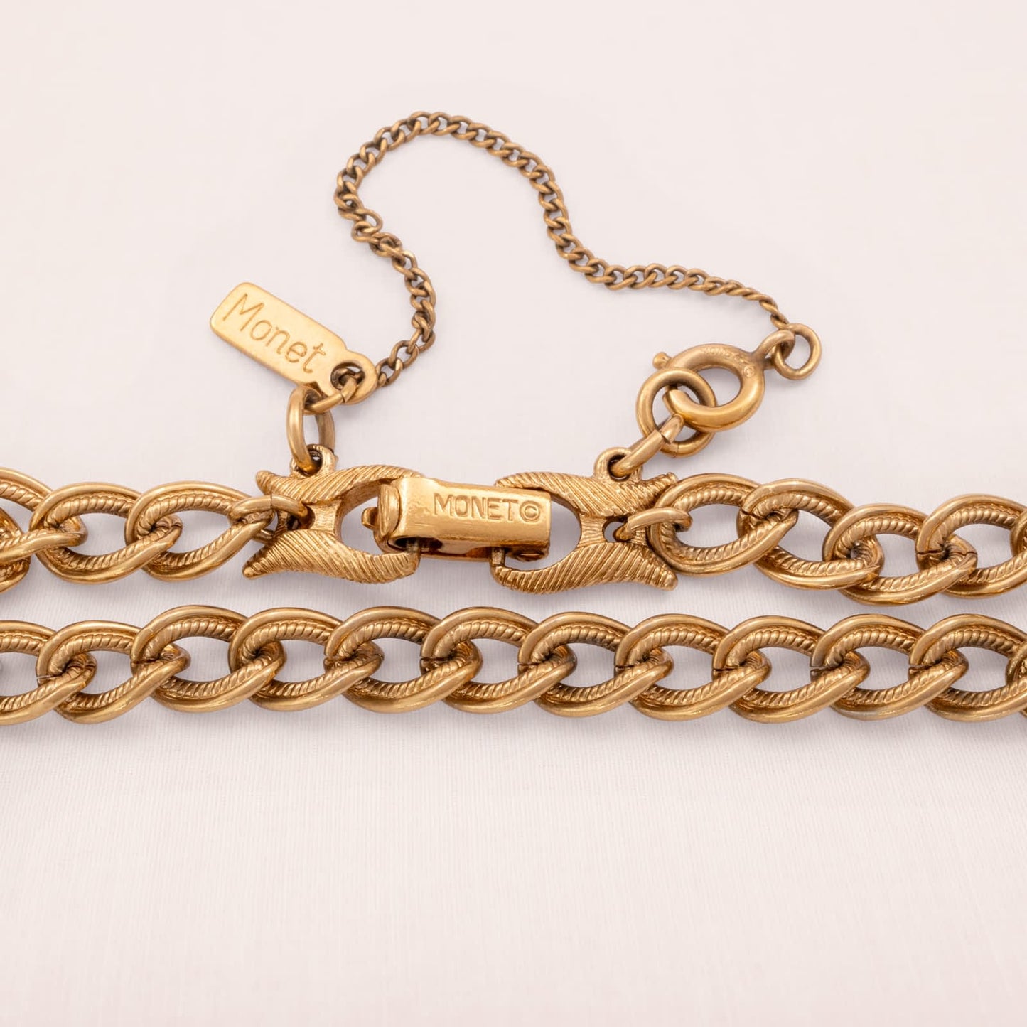 MONET Vintage Armband 1960er vergoldet Kettenglieder Charm Retro Schmuck