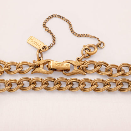 MONET Vintage Armband 1960er vergoldet Kettenglieder Charm Retro Schmuck