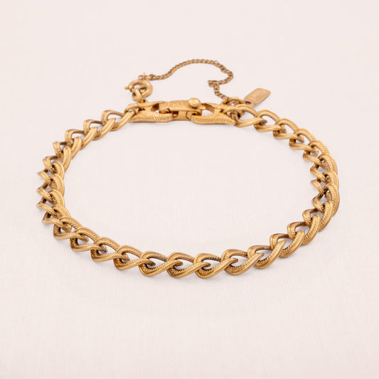 MONET Vintage Armband 1960er vergoldet Kettenglieder Charm Retro Schmuck
