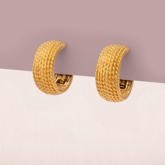 Monet-Ohrclips-vergoldete-Clip-Kreolen-strukturiert