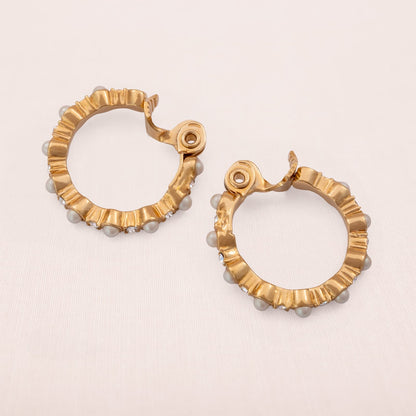 Monet-Ohrclips-Kreolen-vergoldet-Perlen-Kristalle