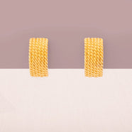 MONET Earrings Half Hoops Gold-Plated Textured Retro Jewelry Elegant