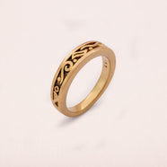 PIERRE LANG Ring vergoldet Muster 1990er Vintage Schmuck