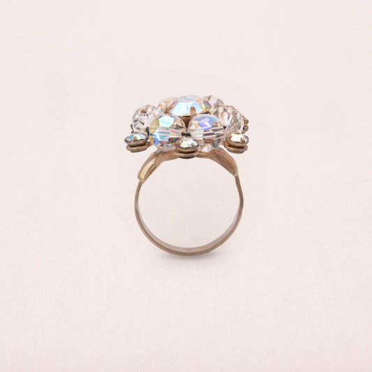 Vintage-Ring-Strass-Aurora-Borealis-Größen-verstellbar