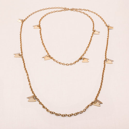 Sarah-Coventry-doppelte-Halskette-vergoldet-Schmetterling-Anhänger-wandelbar