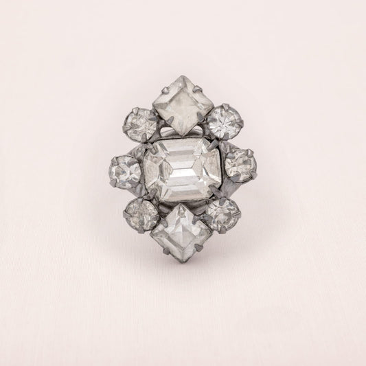 VINTAGE Ring 1950er Strass größenverstellbar eleganter Retro Schmuck