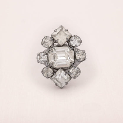 VINTAGE Ring 1950s Rhinestone Adjustable Elegant Retro Jewelry