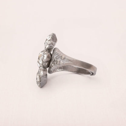 VINTAGE Ring 1950s Rhinestone Adjustable Elegant Retro Jewelry