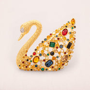 SWAROVSKI große Jubiläum Schwan Brosche mit bunten Kristallsteinen
