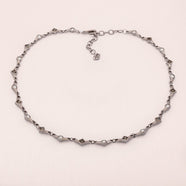 SWAROVSKI Vintage Halskette Gunmetal graue Kristalle Statement Schmuck