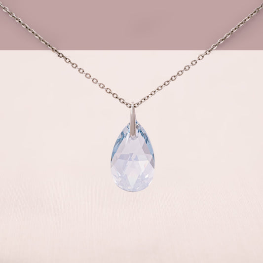 Swarovski-Halskette-Kristalltropfen-Anhänger-rhodinierte-Kette