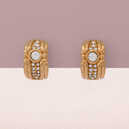 SWAROVSKI Ohrclips vergoldete Halbkreolen Kristalle Vintage Schmuck
