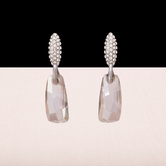 Swarovski-Ohrringe-rhodiniert-Kristallbesetzt-großer-Kristall-Hänger