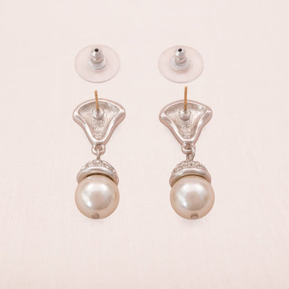 Swarovski-Ohrrinhe-Perlen-Hänger-rhodinierte-Rückseiten-Schwan-signiert