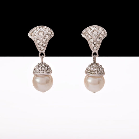 Swarovski-Ohrrinhe-Perlen-Hänger-rhodiniert-kristallbesetzt