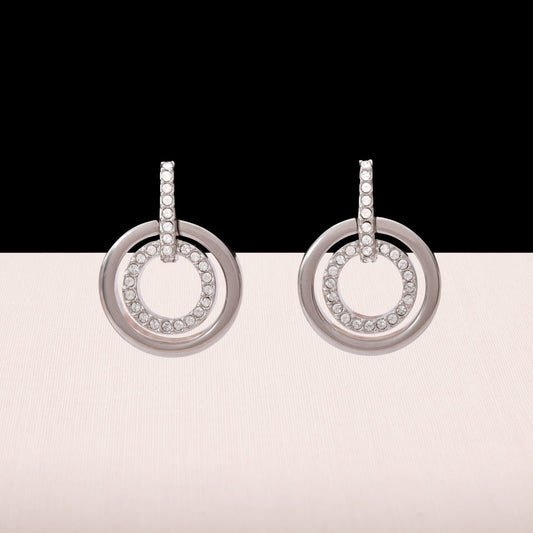 Swarovski-Ohrringe-Kristall-Ringe-silberfarben