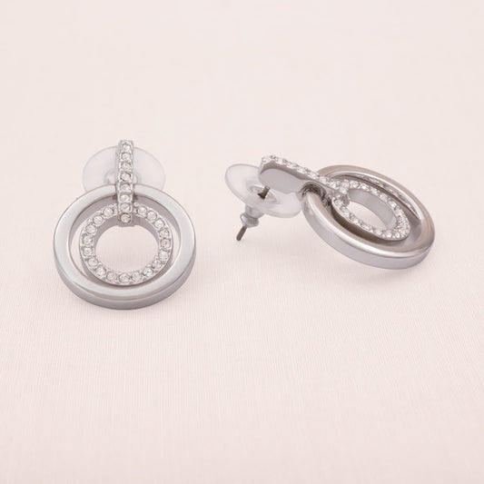 Swarovski-Ohrringe-Kristall-Ringe-silberfarben