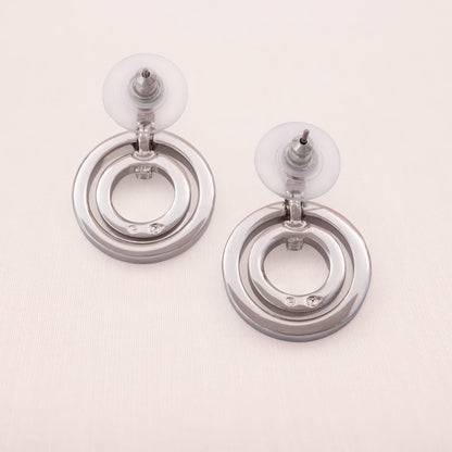 Swarovski-Ohrringe-silberfarbene-Rückseiten-Schwan-signiert