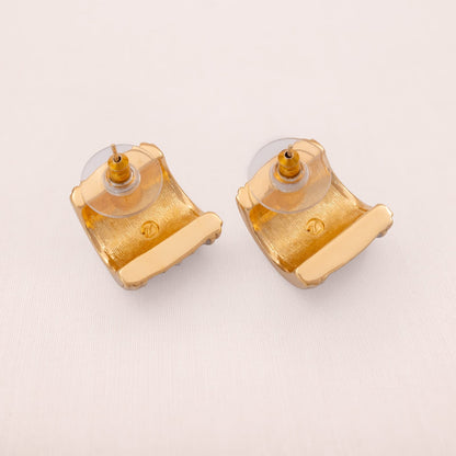 Swarovski-Ohrringe-breite-Halbkreolen-vergoldete-Rückseiten-Schwan-signiert