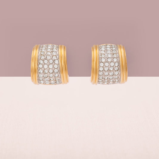 Swarovski-Ohrringe-breite-Halbkreolen-vergoldet-Kristallbesetzt
