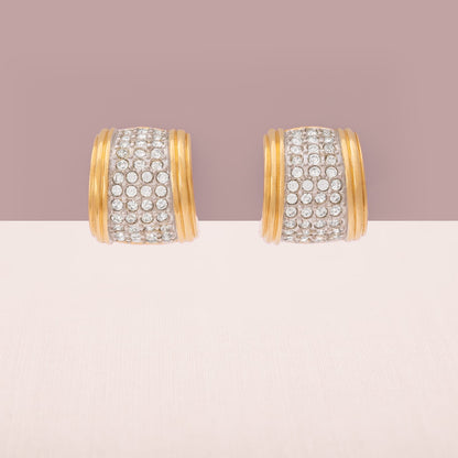 Swarovski-Ohrringe-breite-Halbkreolen-vergoldet-Kristallbesetzt