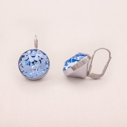 Swarovski-Ohrringe-großer-runder-Kristall-hellblau-silberfarbene-Fassung-rhodiniert