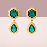 SWAROVSKI Vintage Ohrringe grüne Kristalle vergoldet eleganter Statement Schmuck