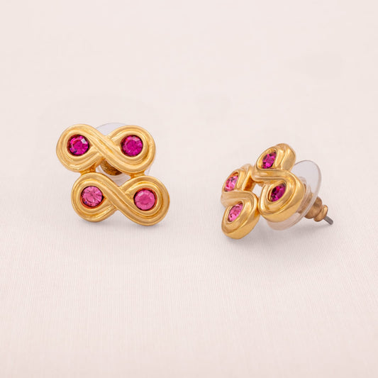 Swarovski-Ohrringe-vergoldet-rosa-Kristalle