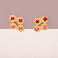 SWAROVSKI Vintage Earrings Gold-Plated Pink Rose Crystals Elegant Jewelry