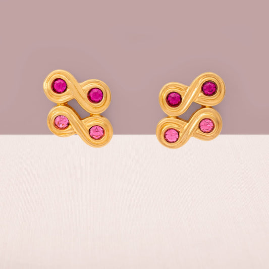 Swarovski-Ohrringe-vergoldet-rosa-Kristalle