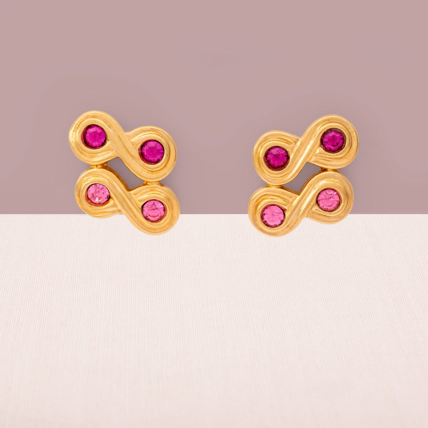Swarovski-Ohrringe-vergoldet-rosa-Kristalle