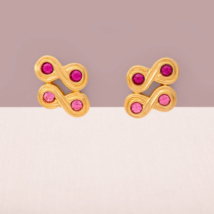 Swarovski-Ohrringe-vergoldet-rosa-Kristalle