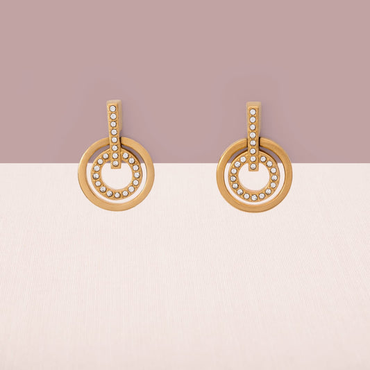 Swarovski-Ohrringe-vergoldete-Ringe-Kristallbesetzt