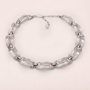 TRIFARI Halskette 1960er silberfarbene Gliederkette Vintage Schmuck
