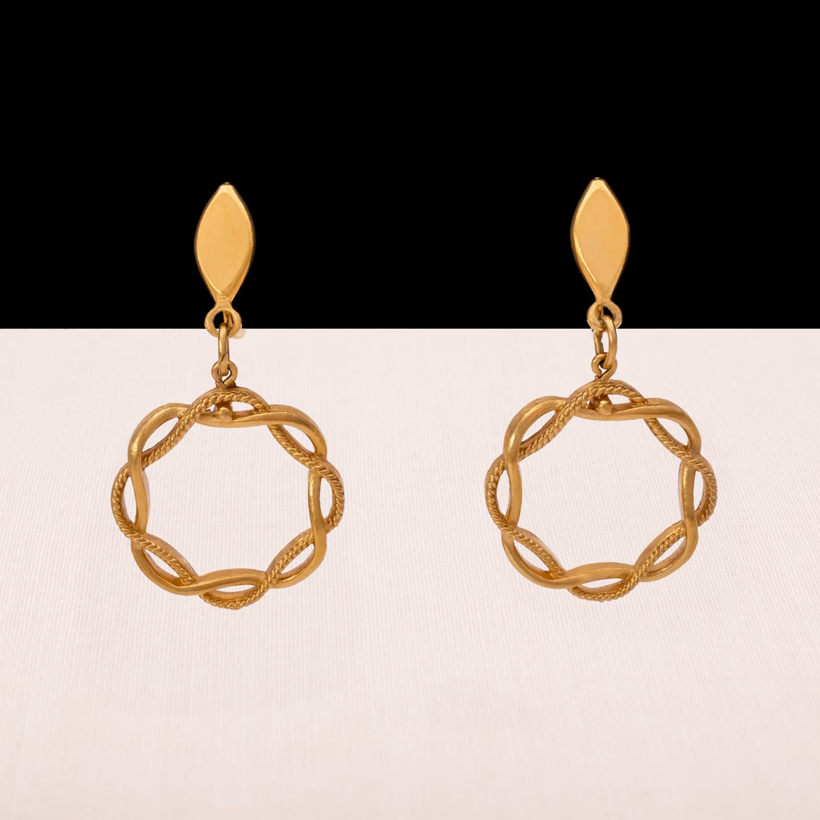 Trifari-Ohrclips-vergoldete-Kreolen