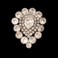 Albert WEISS Brooch Rhinestone Teardrop Vintage Jewelry