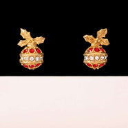 AVON gold-plated earrings Christmas