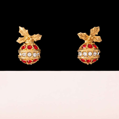 AVON gold-plated earrings Christmas
