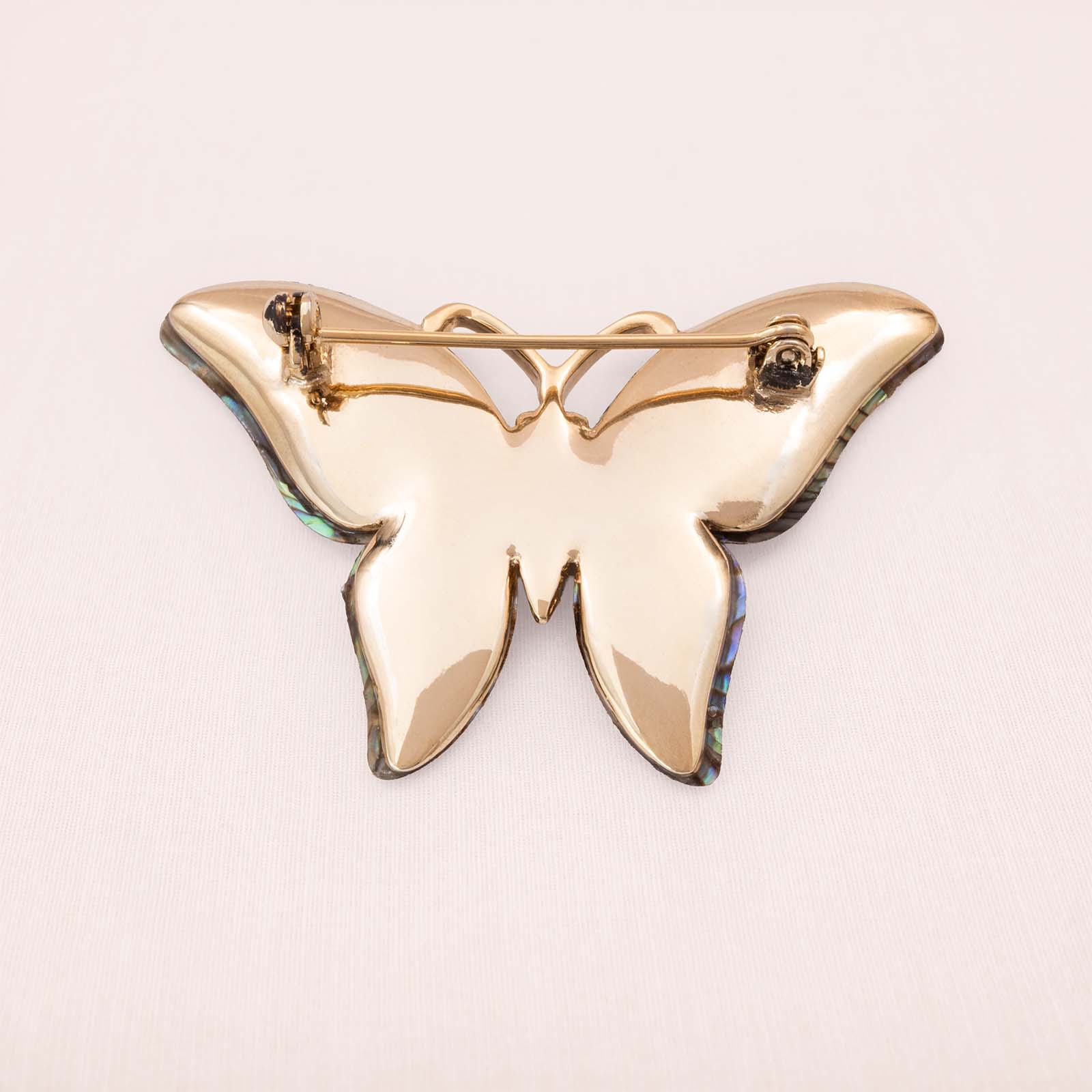Schmetterling-Brosche-vergoldete-Rückseite