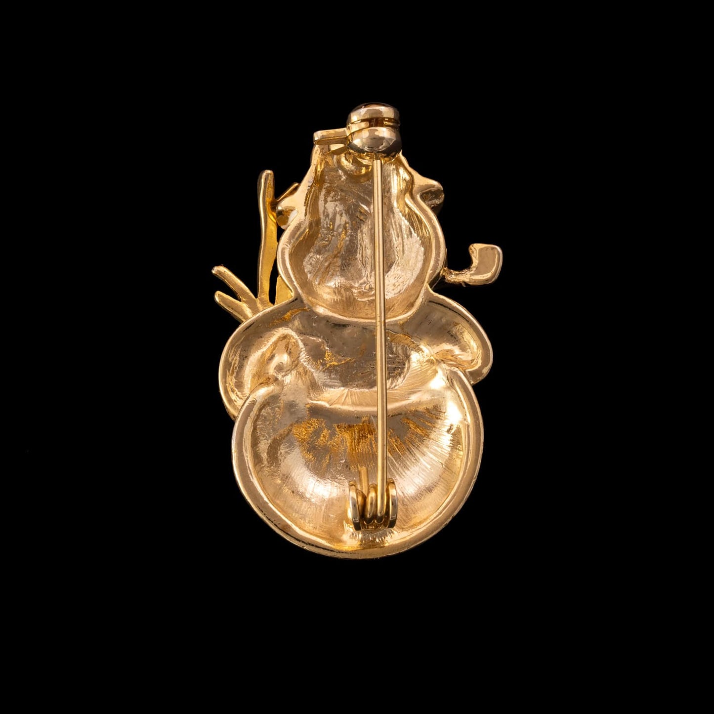 Schneemann-Brosche-vergoldete-Rückseite