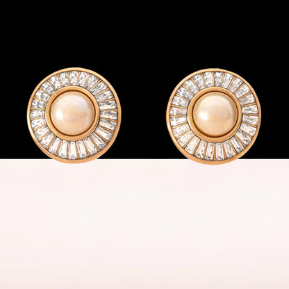 Christian-Dior-Ohrclips-Perlen-Baguettesteine-Umrandung