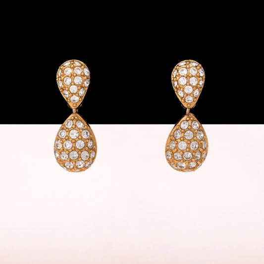 Christian-Dior-Ohrringe-kleine-vergoldete-Kristalltropfen