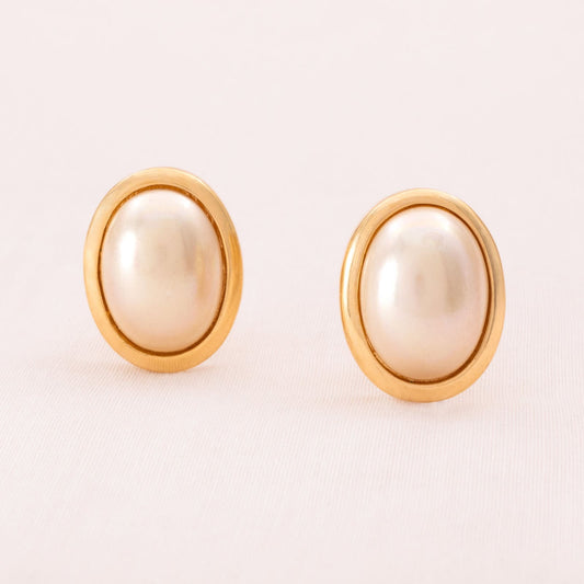 Christian-Dior-kleine-Perlen-Ohrclips-vergoldet