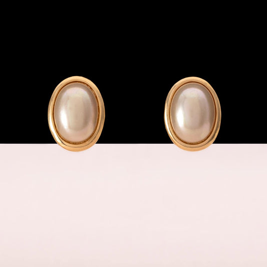 Christian-Dior-kleine-Perlen-Ohrclips-vergoldet