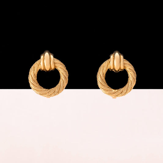 Christian-Dior-Ohrclips-klein-rund-vergoldet