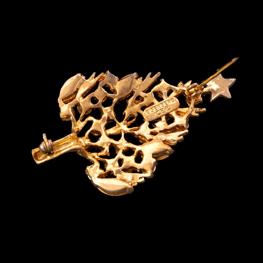 Eisenberg-Ice-Weihnachtsbaum-Brosche-vergoldete-Rückseite-Signatur