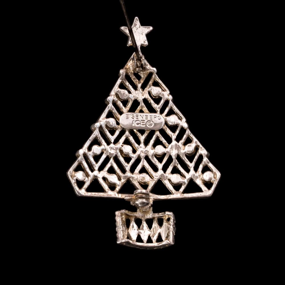 Eisenberg-Ice-Weihnachtsbaum-Brosche-versilberte-Rükseite-Signatur
